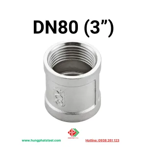 Măng sông ren INOX DN80 (D90)