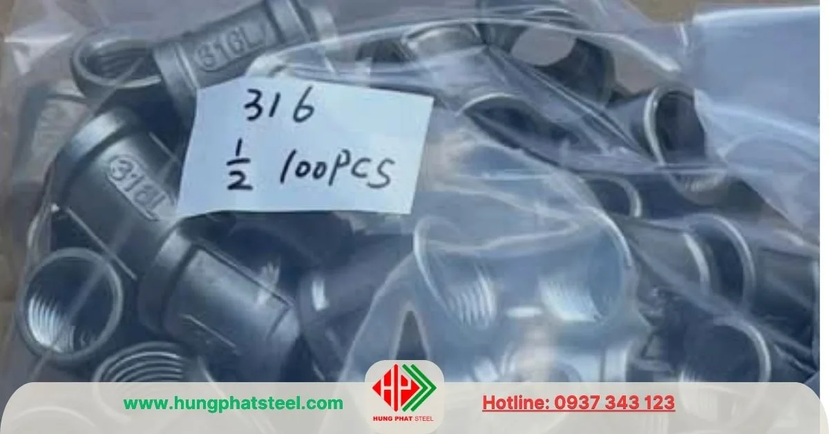 Măng sông ren inox 316 DN15