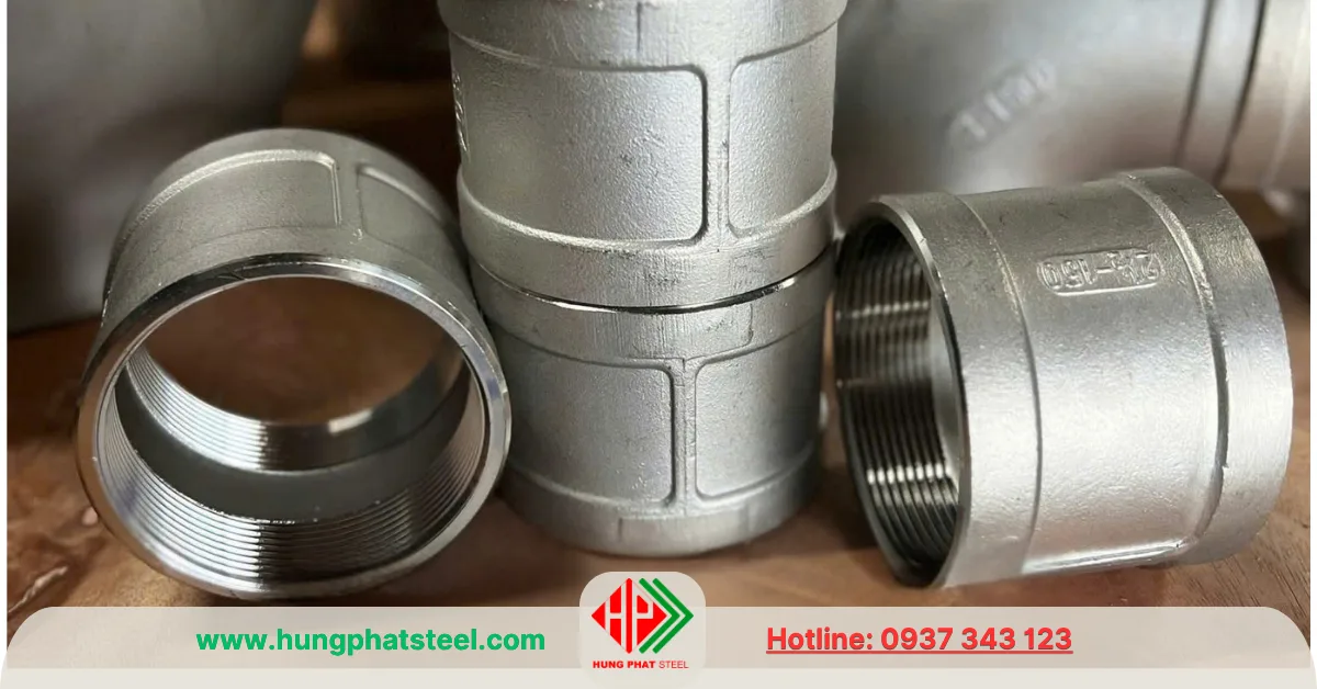 Măng sông ren inox DN65
