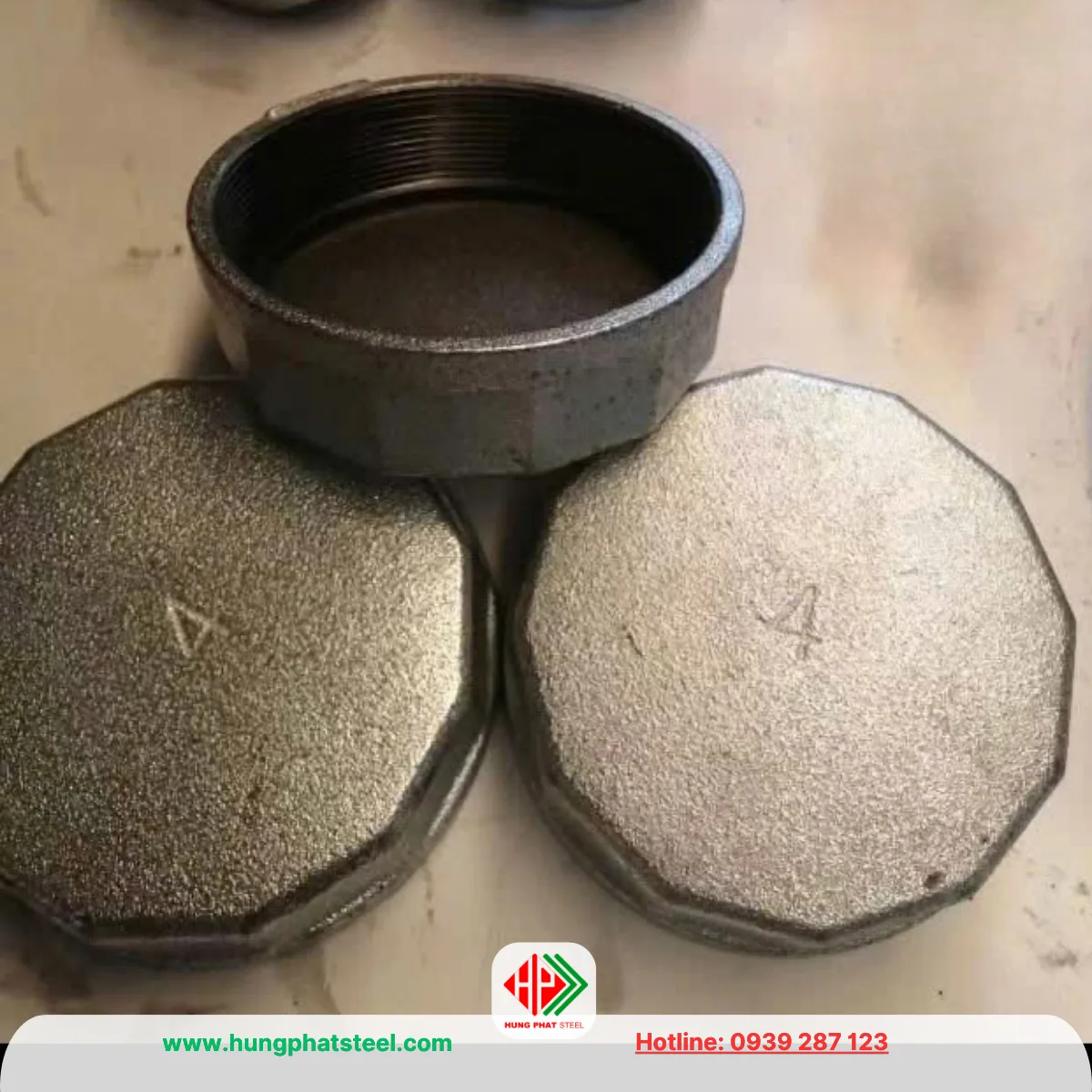 Nắp Bịt Ren Mạ Kẽm DN100 (D114)