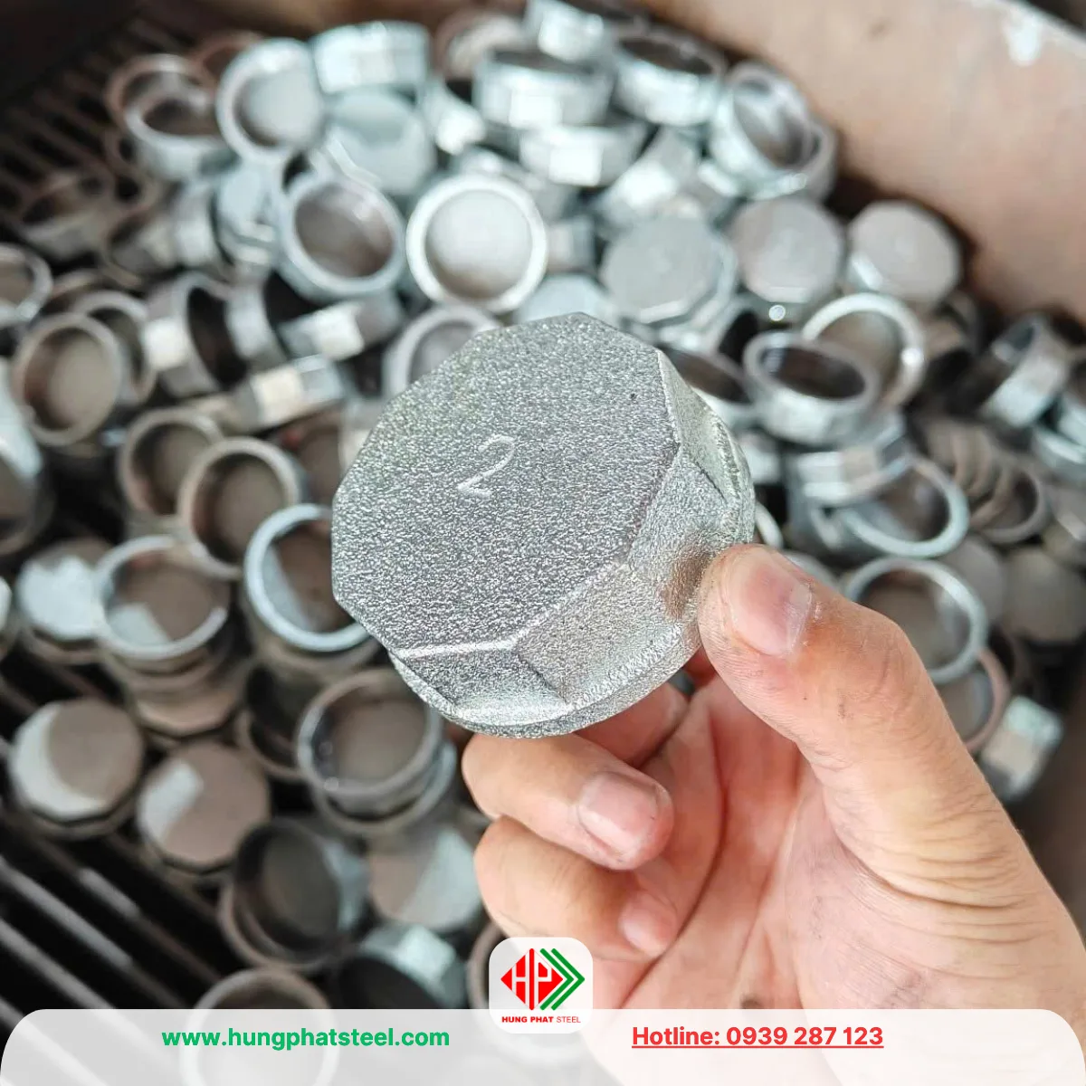 Nắp Bịt Ren Mạ Kẽm DN50 (D60)