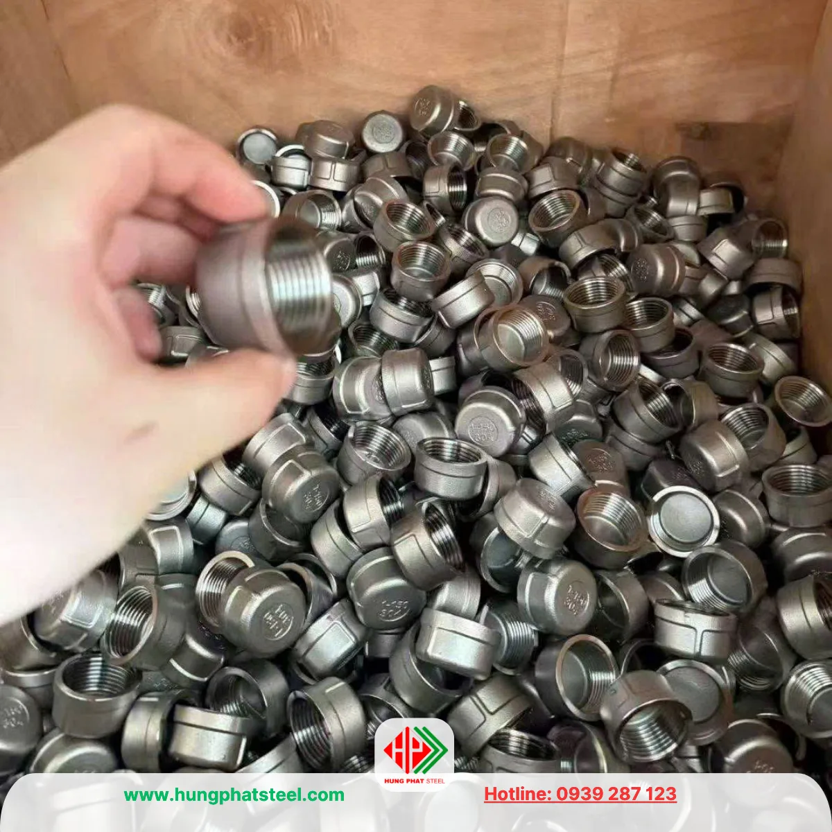 Nắp bịt ren inox DN25 (D34)