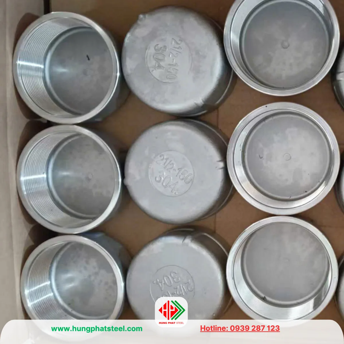 Nắp bịt ren inox DN65