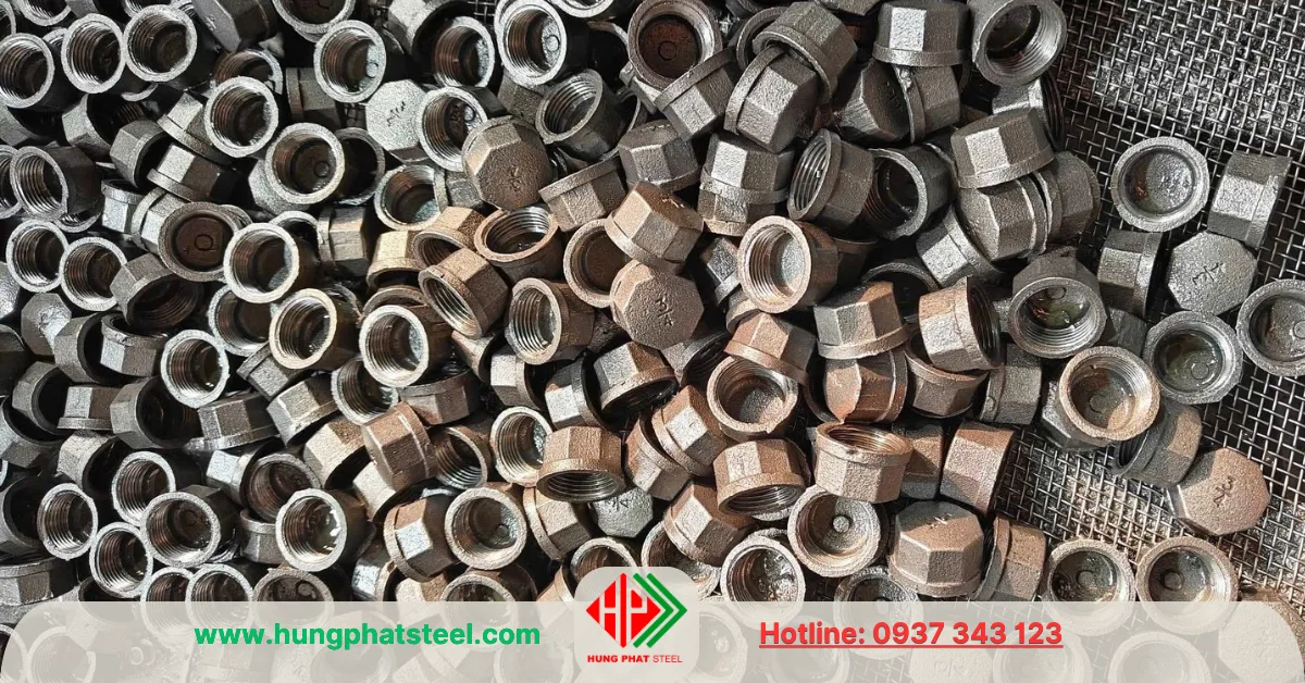 Nắp bịt ren mạ kẽm DN20 (D27) 
