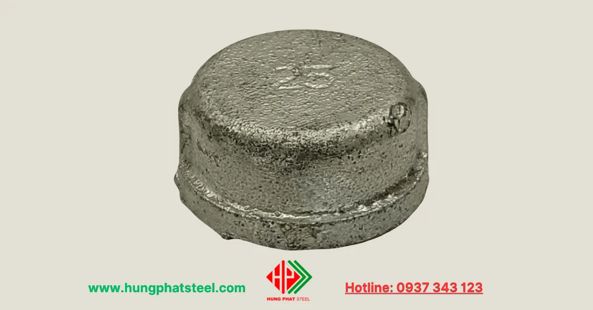 Nắp bịt ren mạ kẽm DN25 (D34)