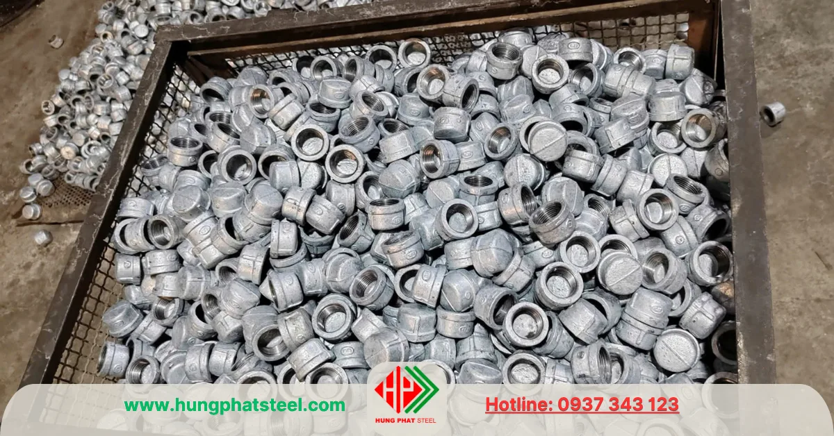 Nắp bịt ren mạ kẽm DN32 (D42)