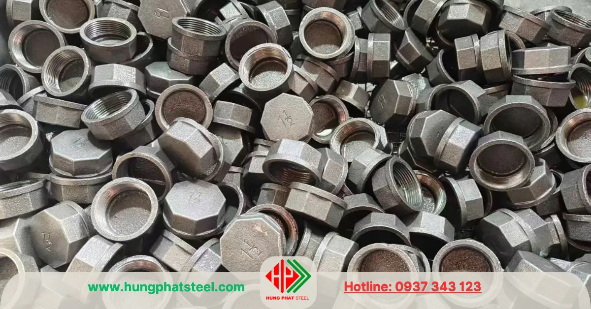 Nắp bịt ren mạ kẽm DN40 (D49)