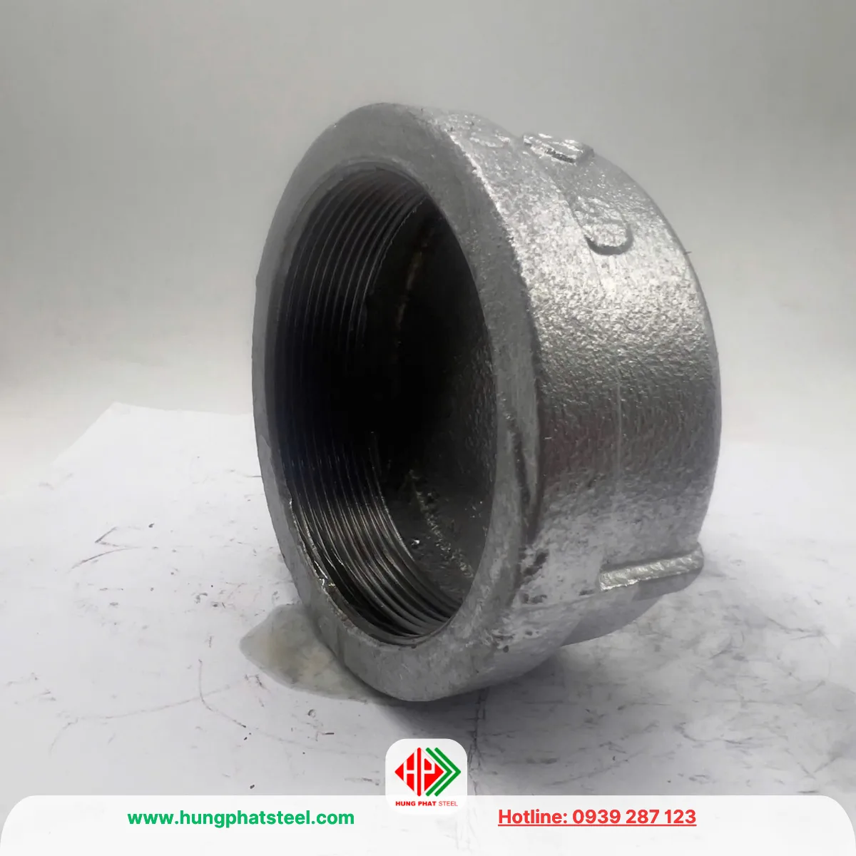Nắp bịt ren mạ kẽm DN40 (D49)