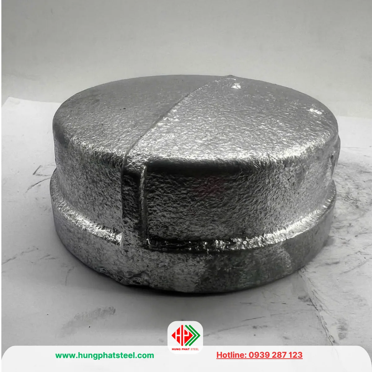Nắp bịt ren mạ kẽm DN40 (D49)
