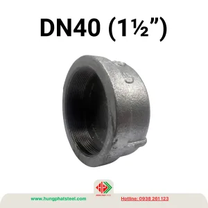 Nắp bịt ren mạ kẽm DN40 (D49)