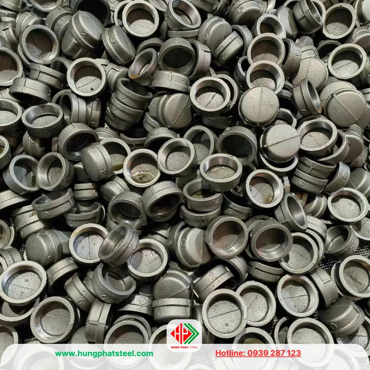 Nắp bịt ren mạ kẽm DN50 (D60)