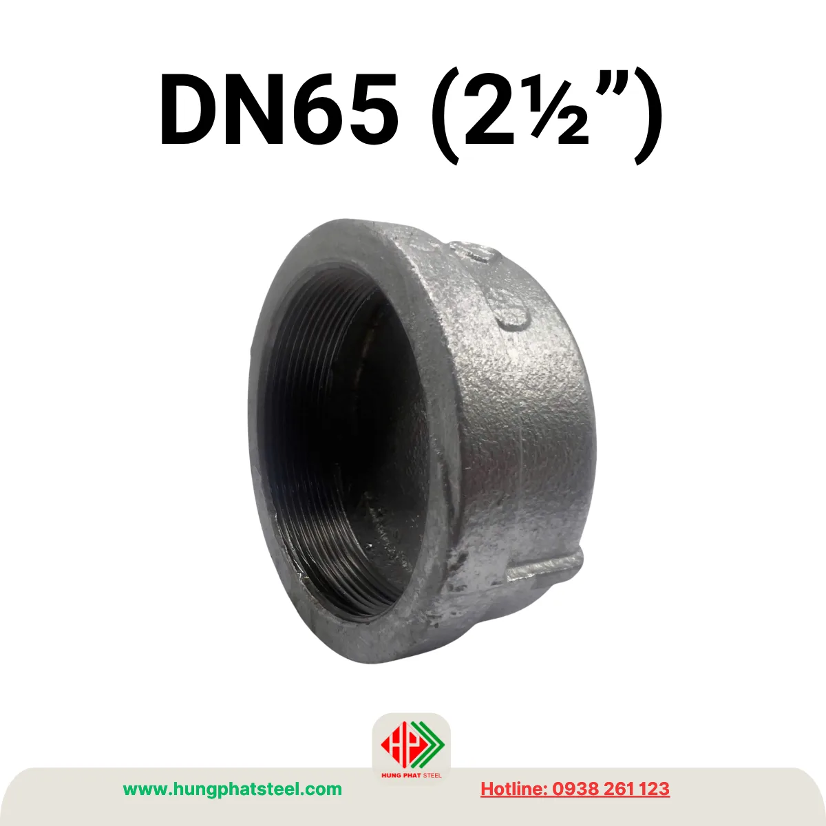 Nắp bịt ren mạ kẽm DN65