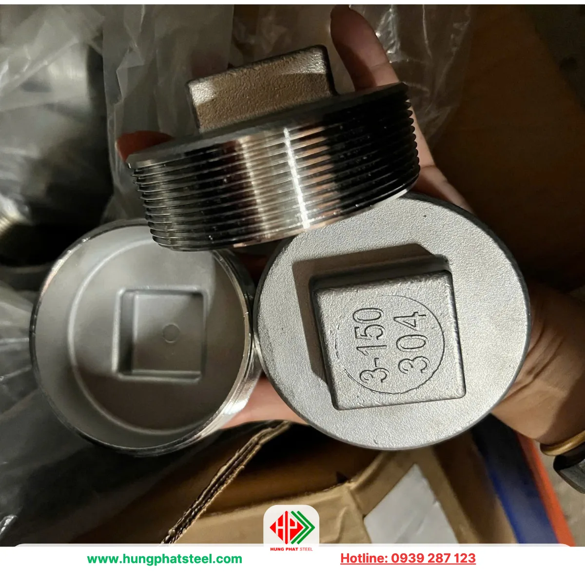 Nút bịt ren inox DN80 (D90)