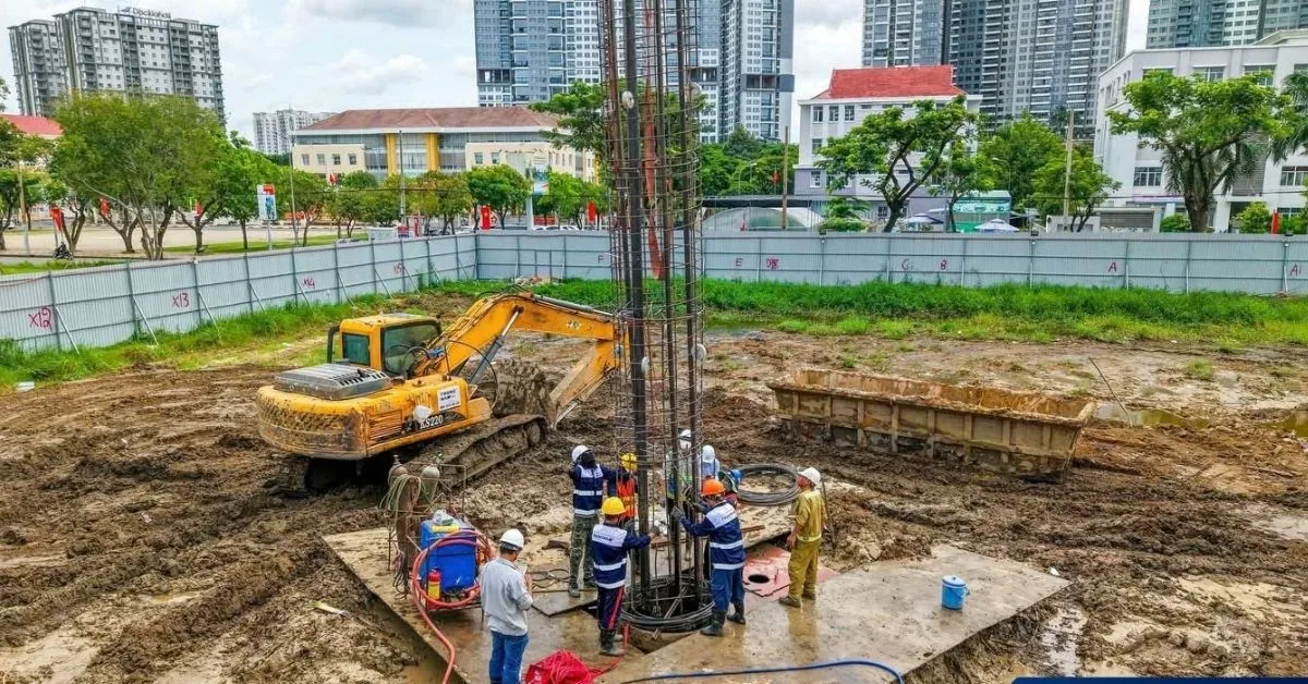 Quá trình khoan cọc thử (cọc thí nghiệm)
