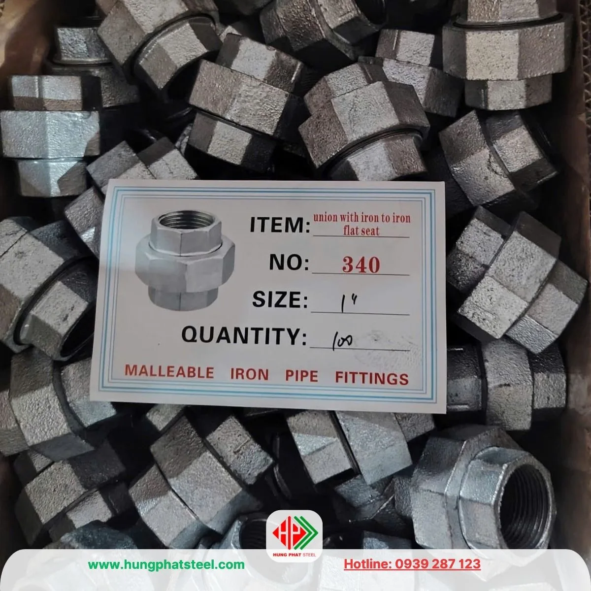 Rắc co mạ kẽm DN25 (D34)