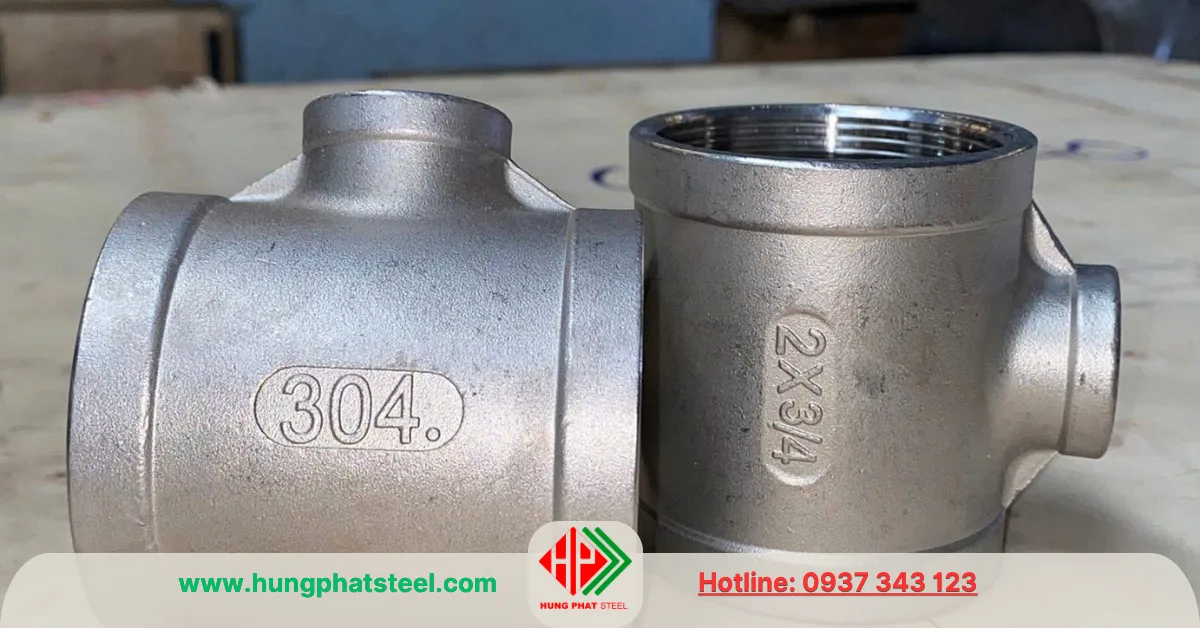 Tê giảm INOX ren DN50