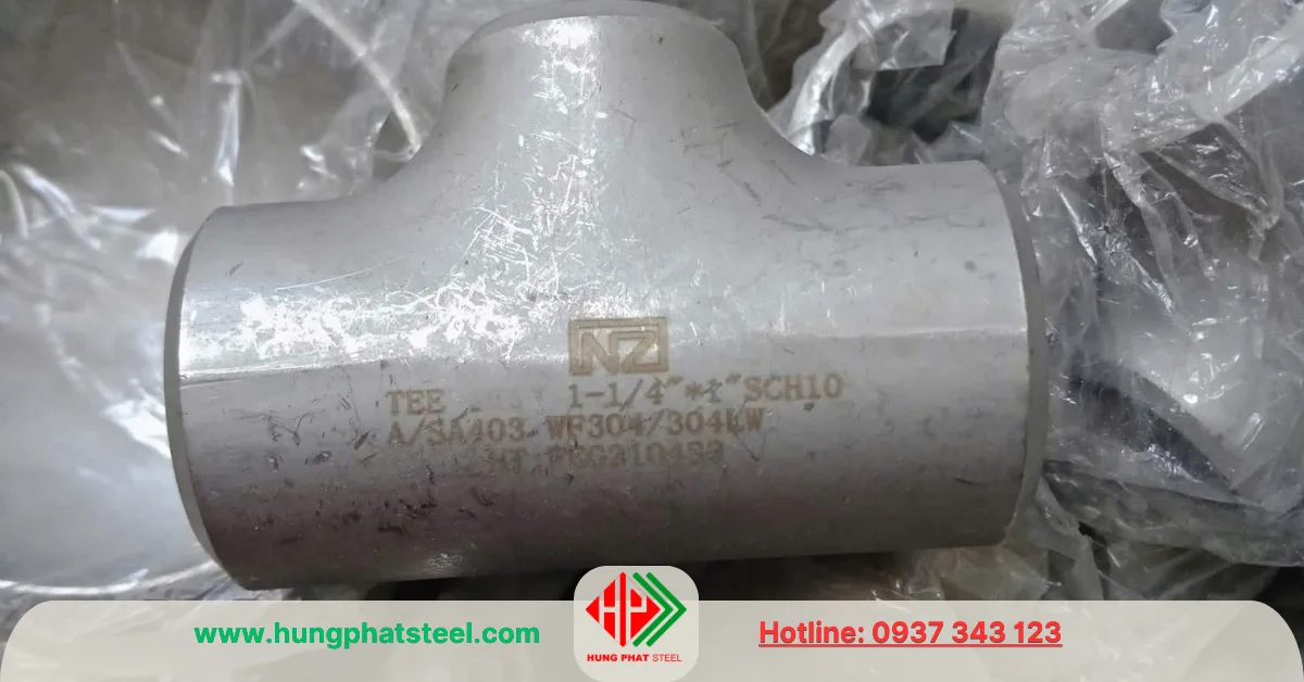 Tê giảm hàn inox DN32-25