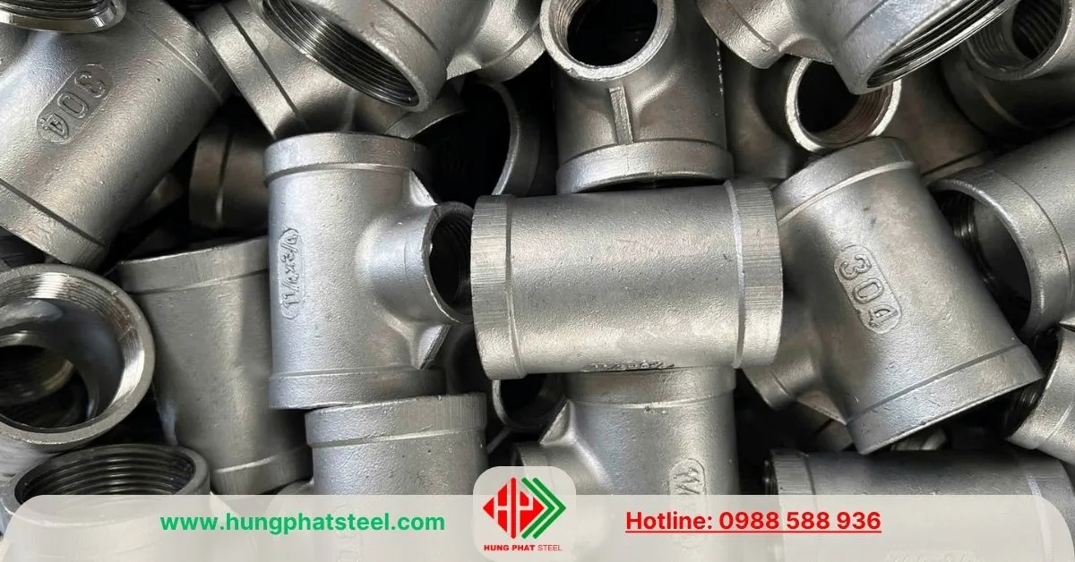 Tê giảm ren inox DN32-15
