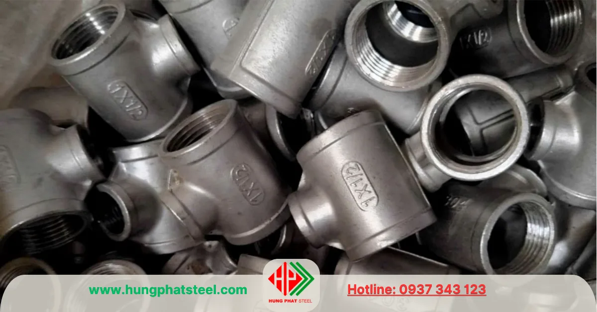 Tê giảm ren inox DN50x15