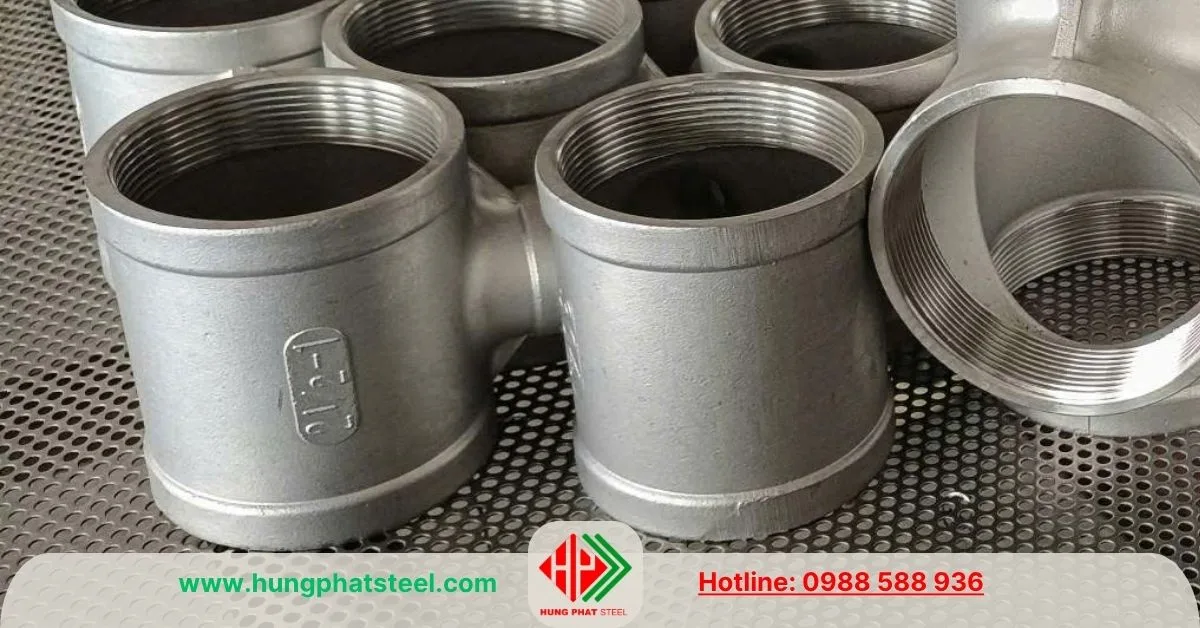 Tê giảm ren inox DN65-25