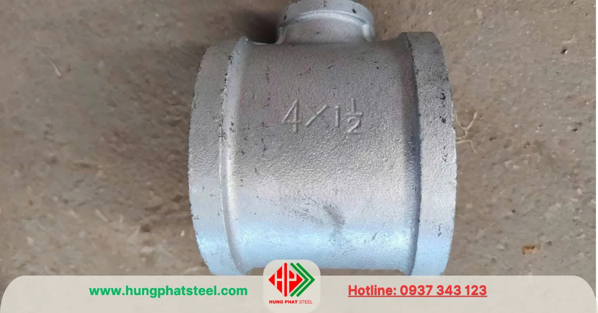 Tê giảm ren mạ kẽm DN100x40(D114x49)