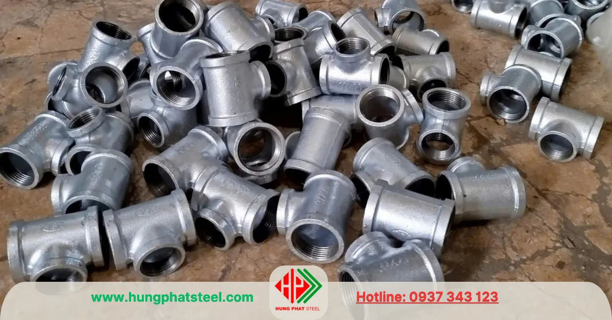 Tê giảm ren mạ kẽm DN32 x 25
