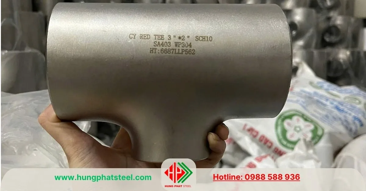 Tê hàn inox giảm DN80-50