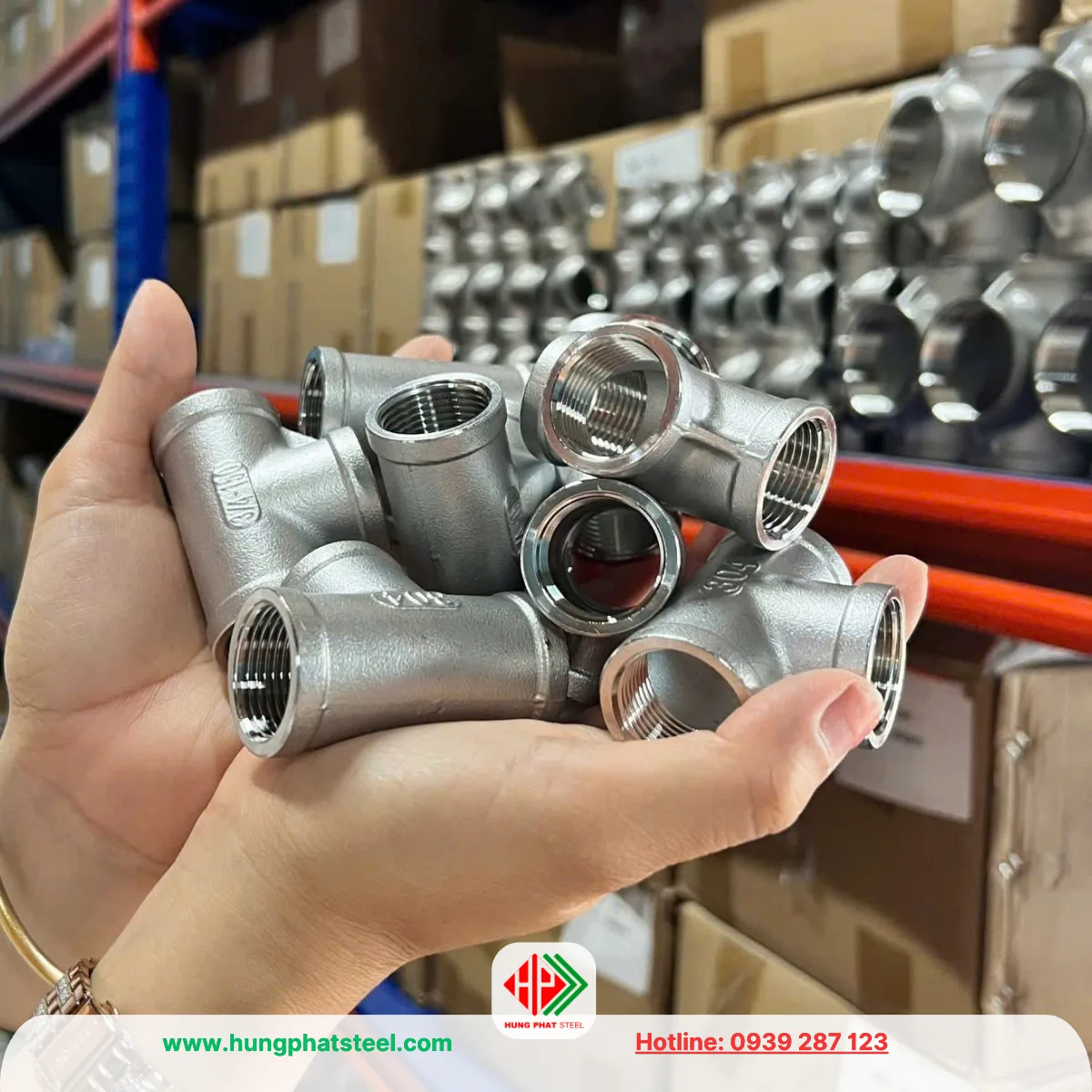 Tê ren INOX DN20 (D27)