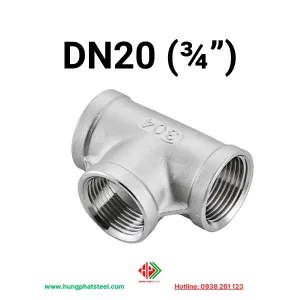Tê ren INOX DN20 (D27)