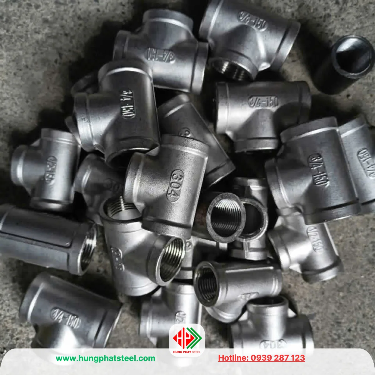Tê ren INOX DN20 (D27)