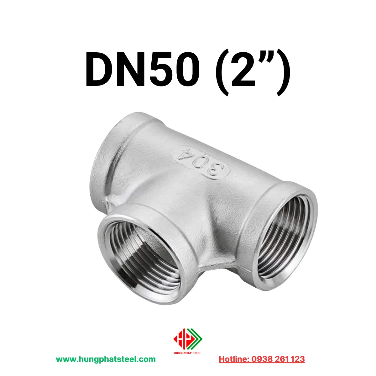 Tê ren INOX DN50 (D60)