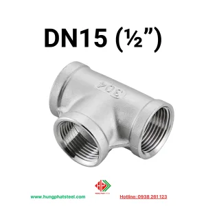 Tê ren inox DN15 (D21)