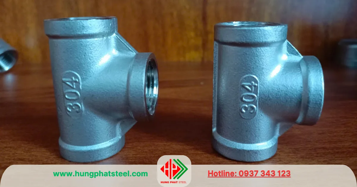Tê ren inox DN15 (D21)
