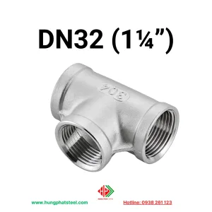 Tê ren inox DN32 (D42)