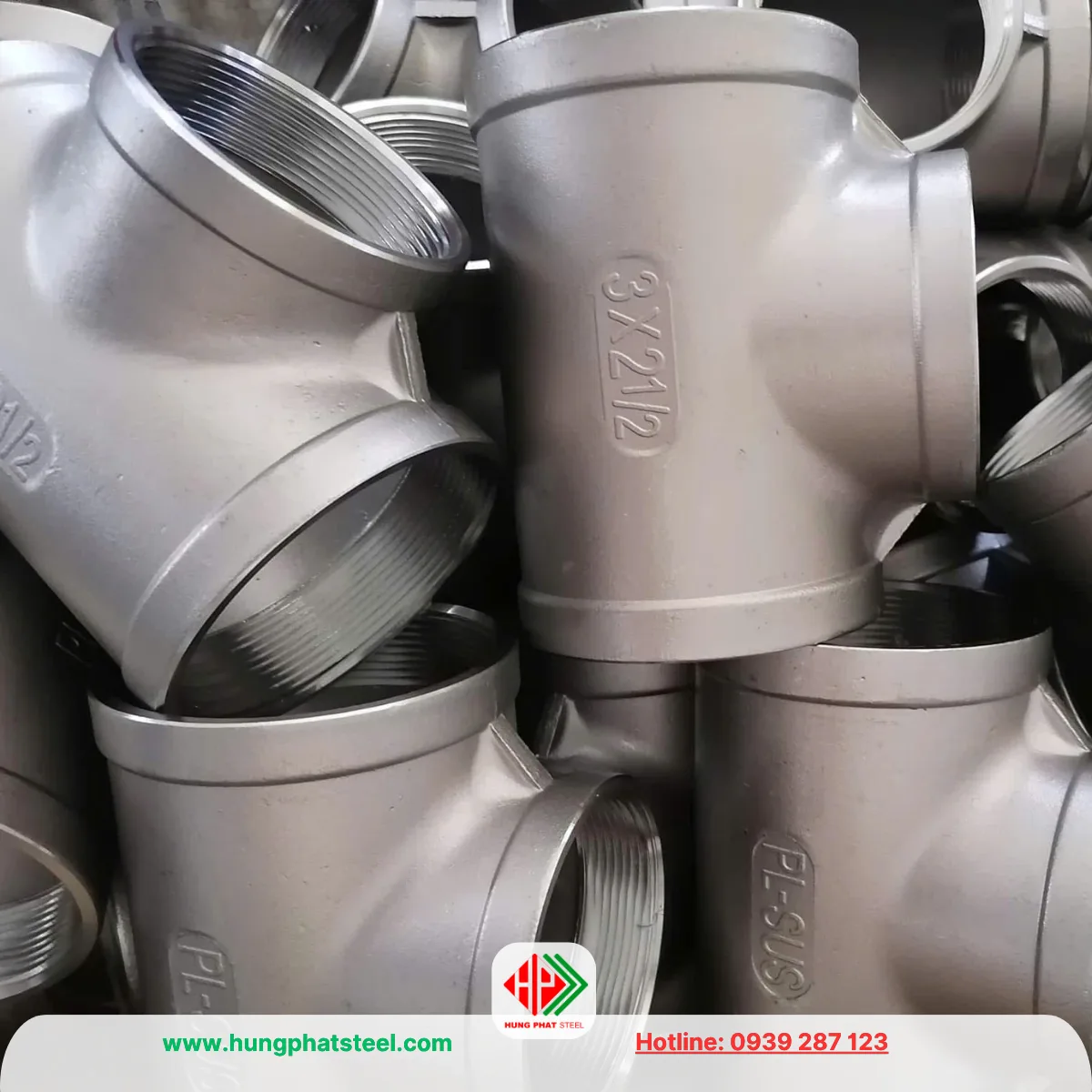 Tê ren inox DN80 x DN65