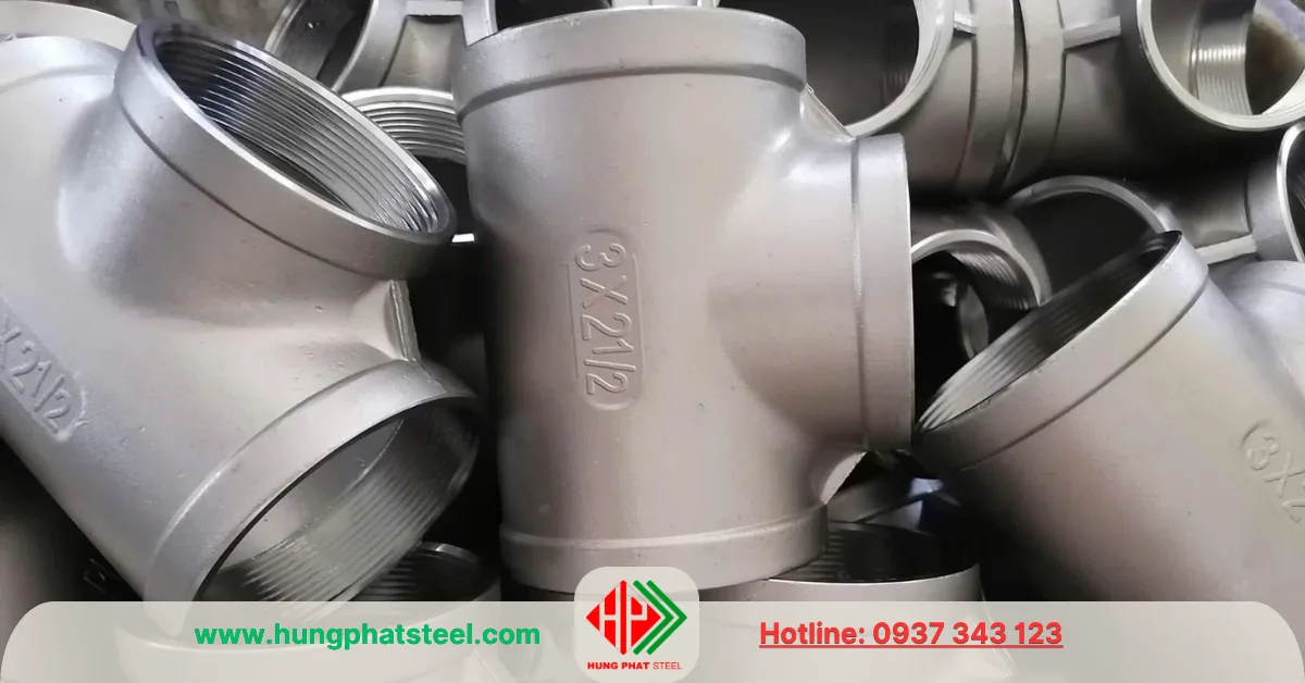 Tê ren inox DN80 x DN65