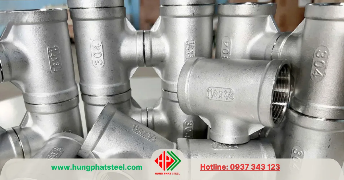 Tê ren inox giảm DN32