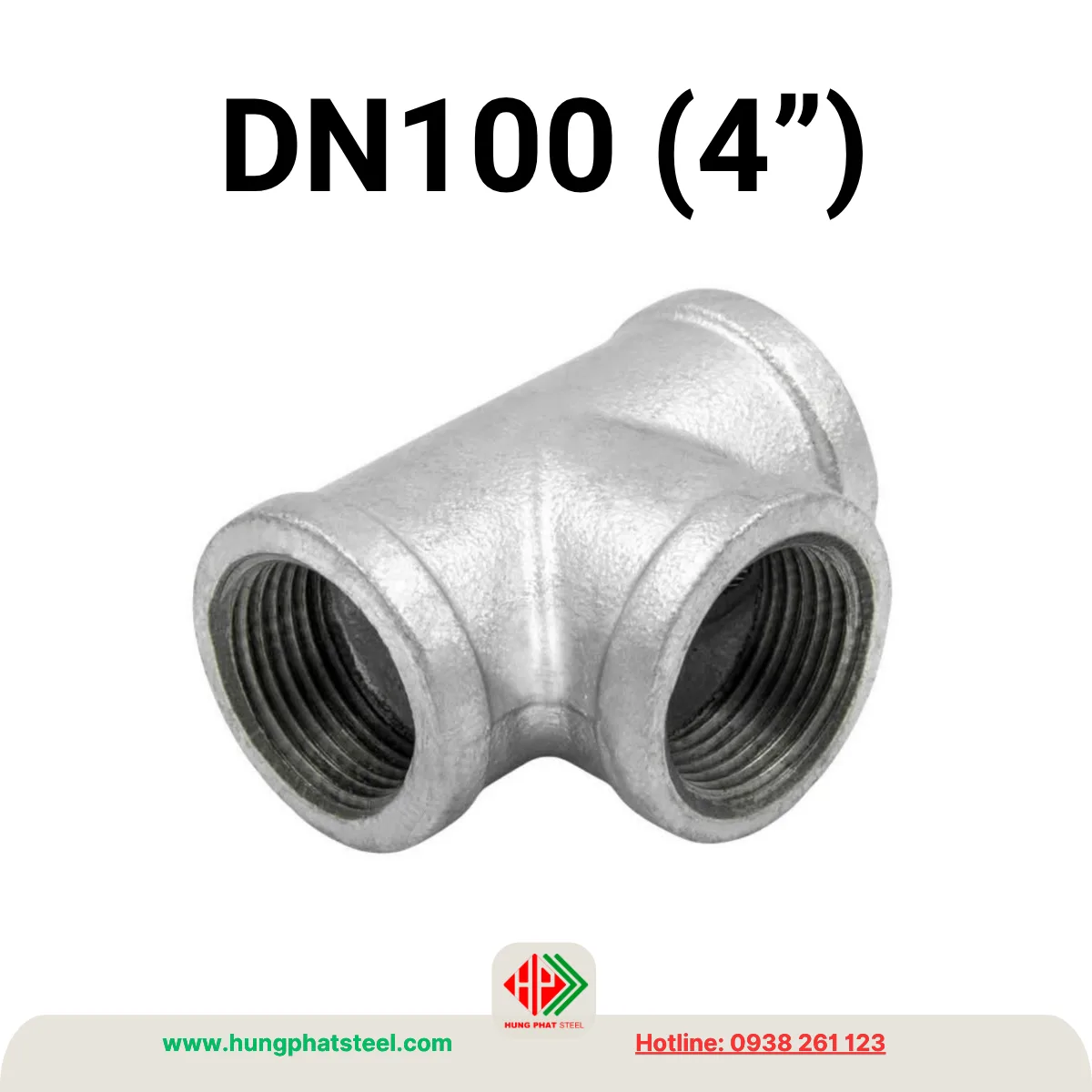 Tê ren mạ kẽm DN100 (D114)
