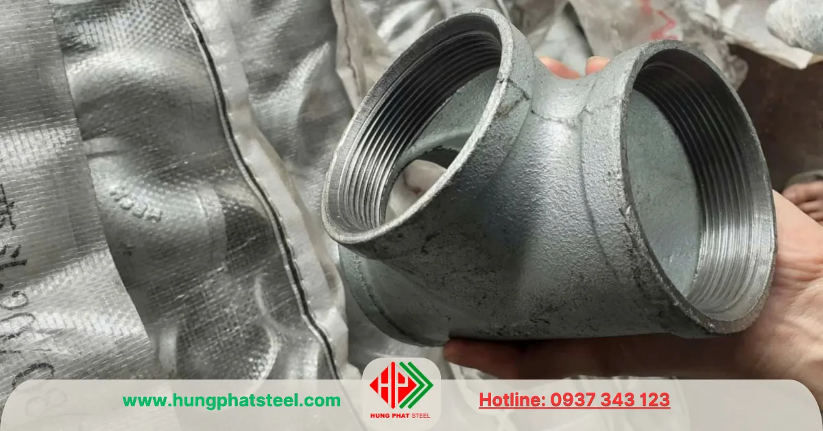 Tê ren mạ kẽm DN100 (D114)