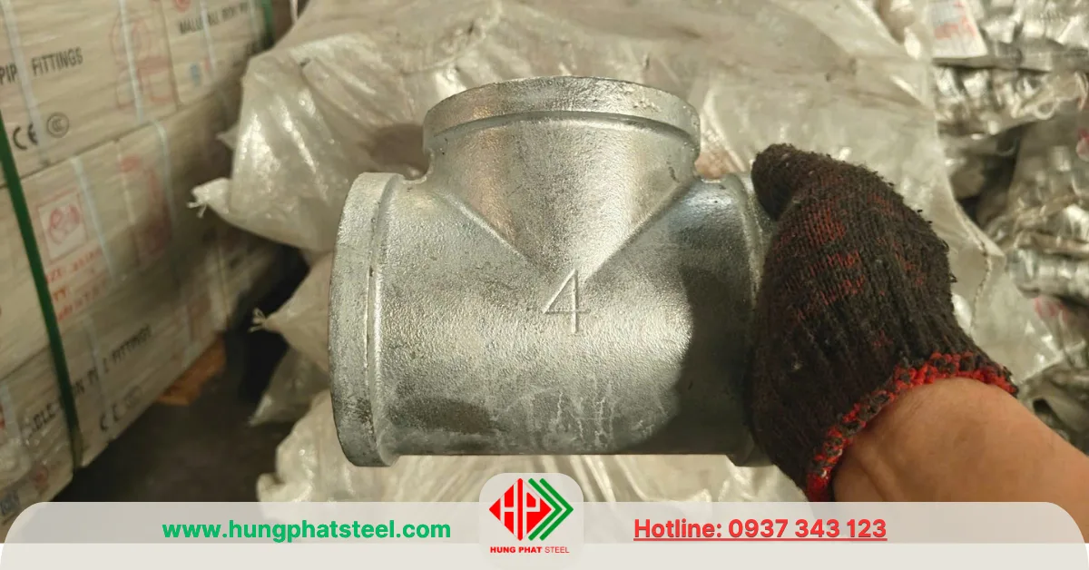 Tê ren mạ kẽm DN100 (D114)