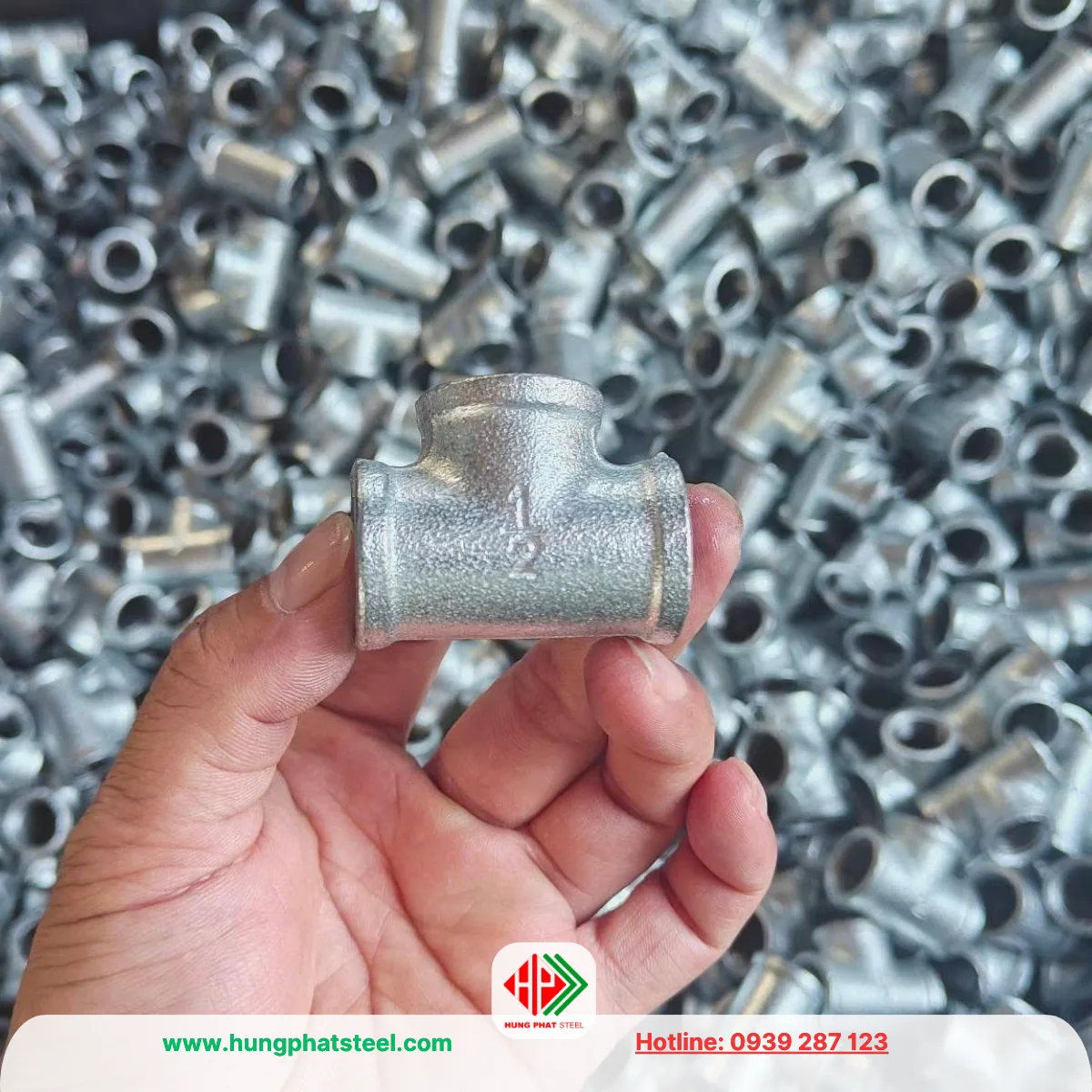 Tê Ren Mạ Kẽm DN15 (D21) - Ảnh 2