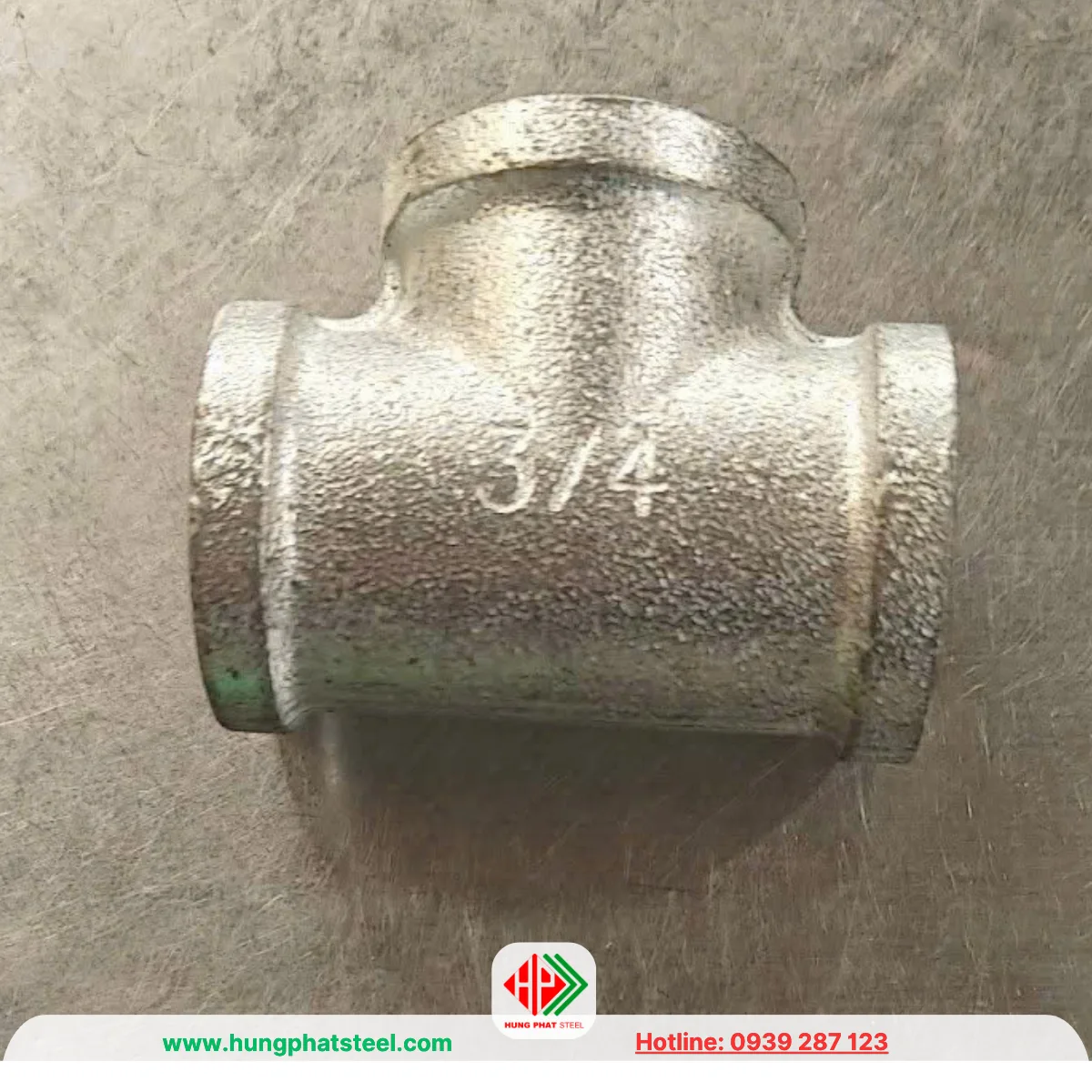 Tê ren mạ kẽm DN20 (D27)