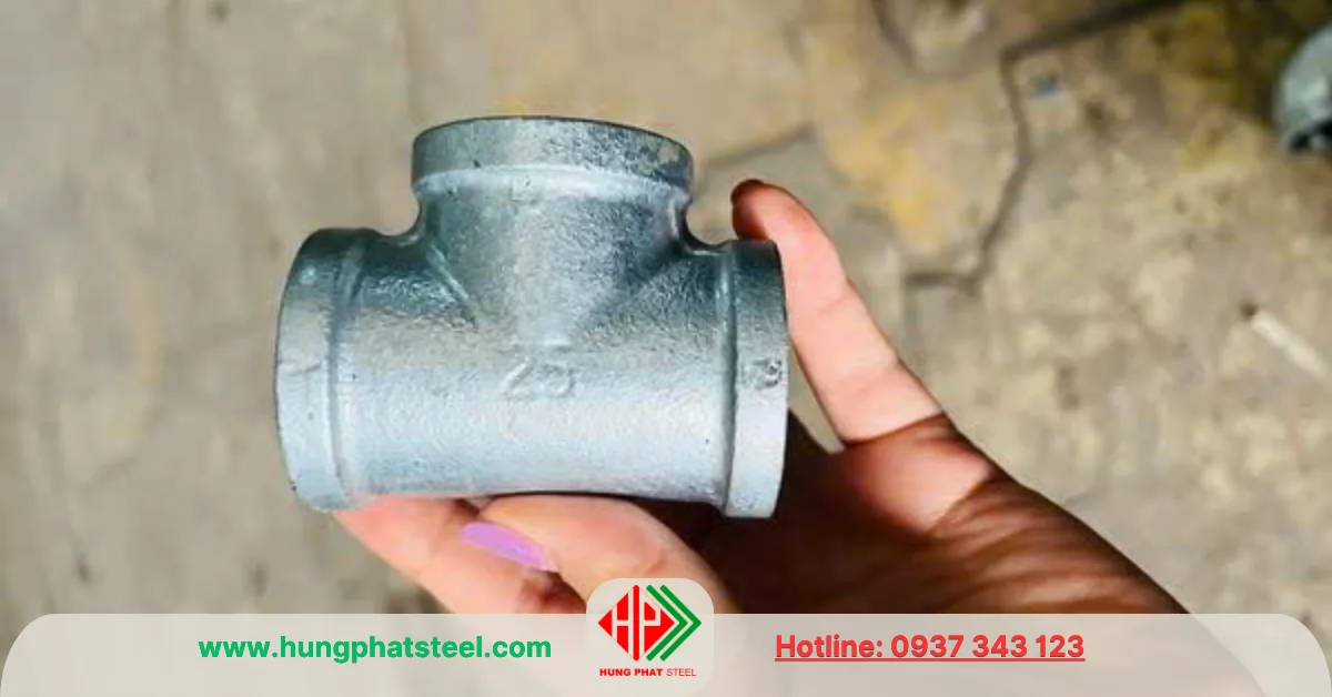 Tê ren mạ kẽm DN25 (phi 34)