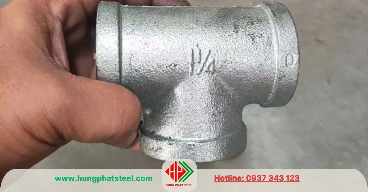 Tê ren mạ kẽm DN32 (D42)
