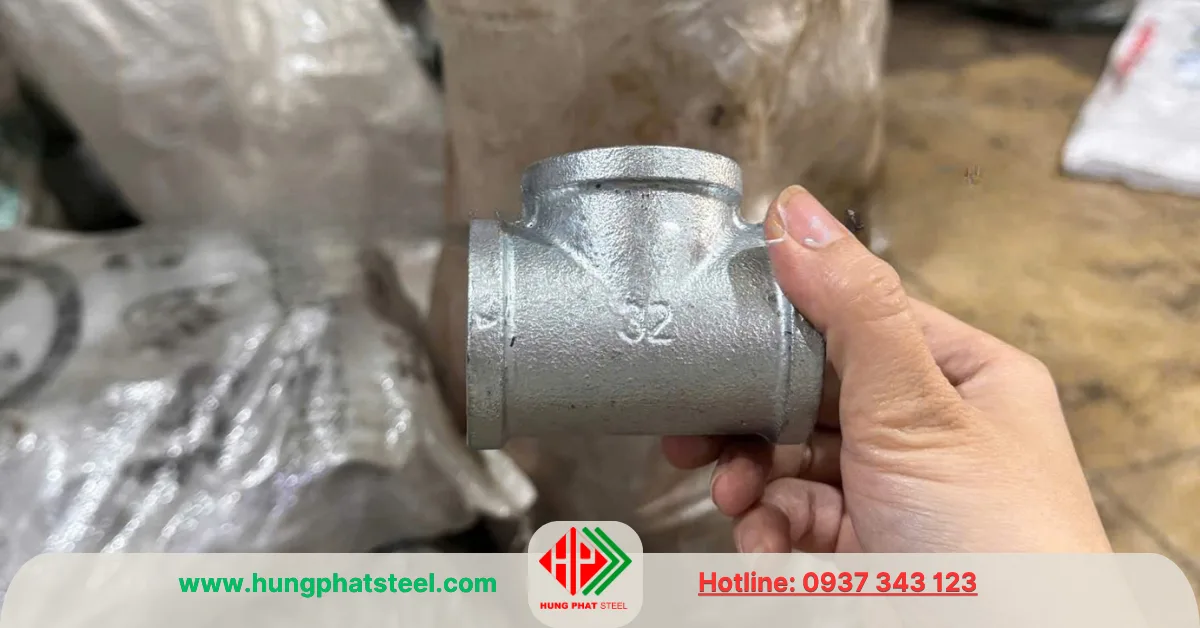 Tê ren mạ kẽm DN32 tê đều
