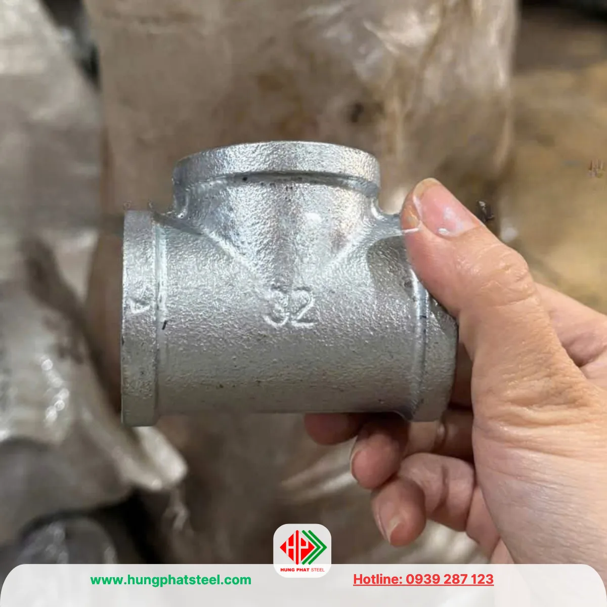 Tê ren mạ kẽm DN32 tê đều