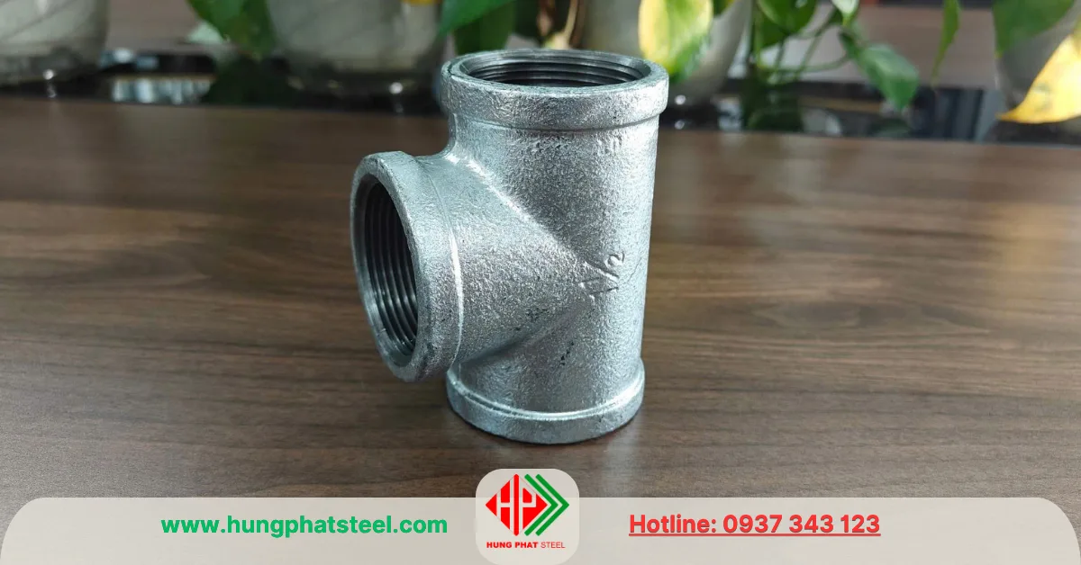 Tê ren mạ kẽm DN40 (D49)