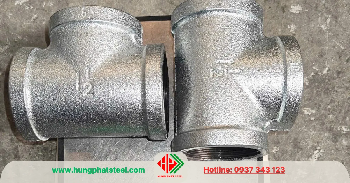 Tê ren mạ kẽm DN40 (D49)