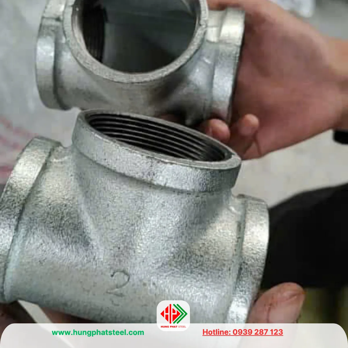 Tê ren mạ kẽm DN50 (D60)