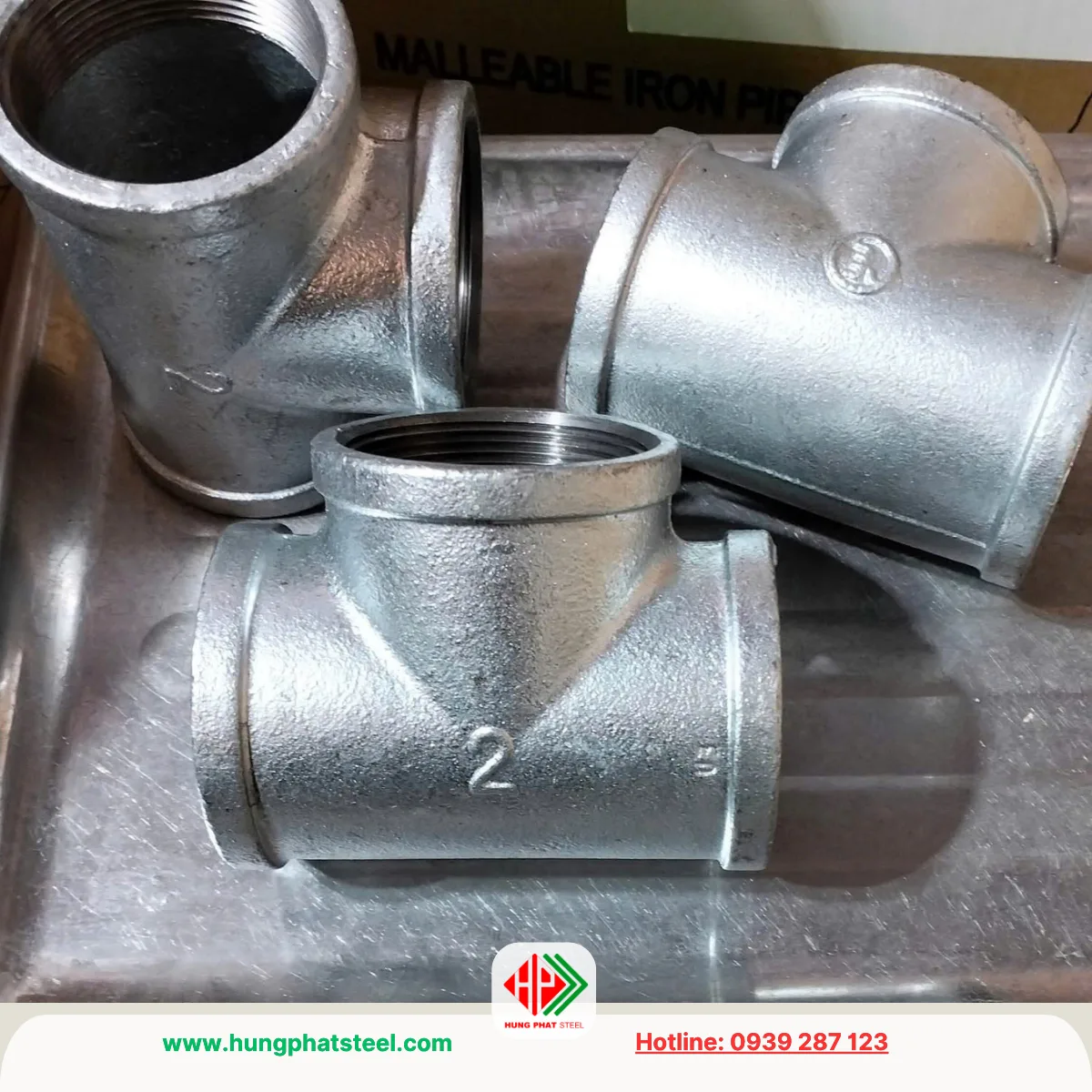 Tê ren mạ kẽm DN50 (D60)